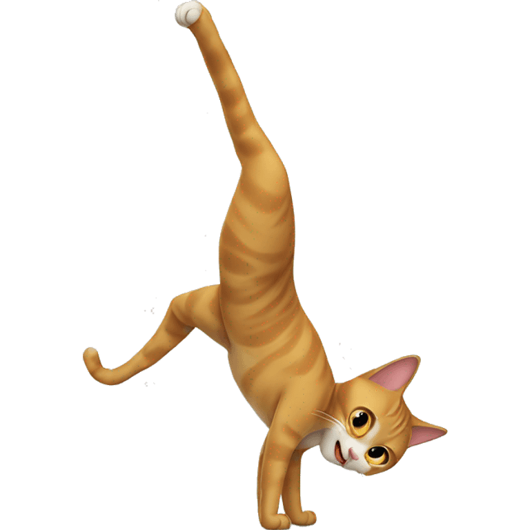 cat doing a handstand emoji