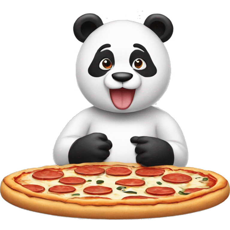 man in panda suit eating pizza emoji