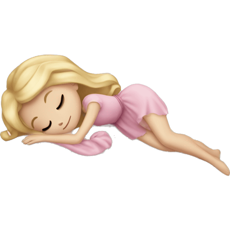 sleeping beauty blonde white girl with a silk pillow emoji