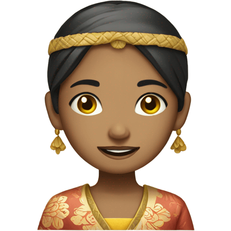 girl prying and dressed in traditional Balinese clothing  emoji