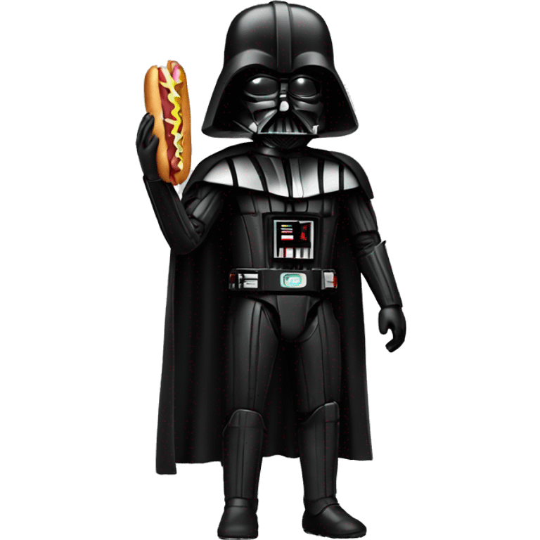 Dark vador with a hot dog emoji