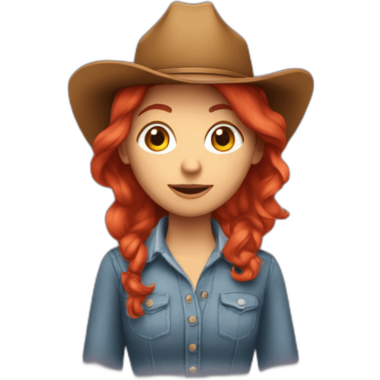 carrie red head cowgirl teacher emoji