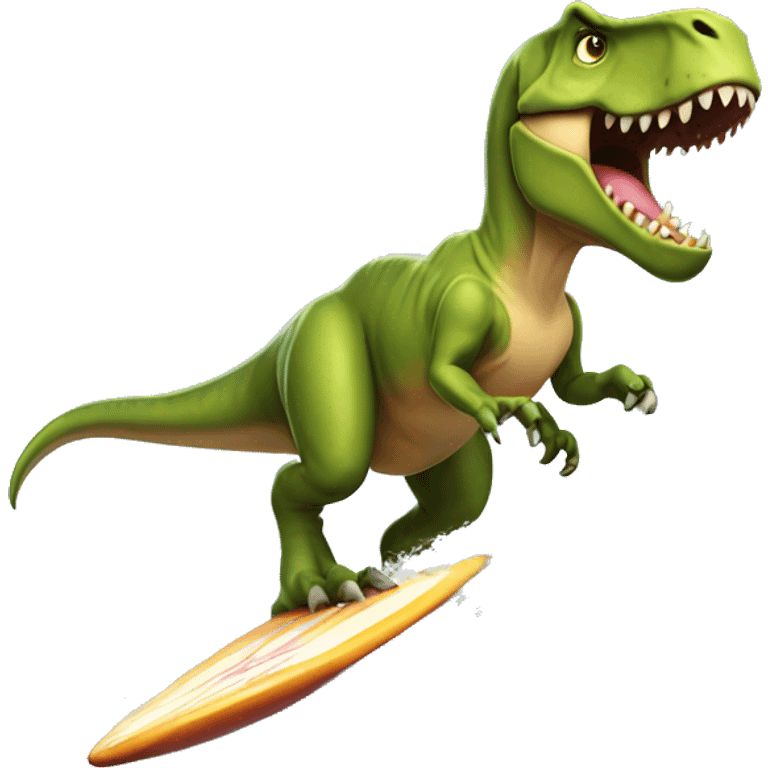 T-rex surfing emoji