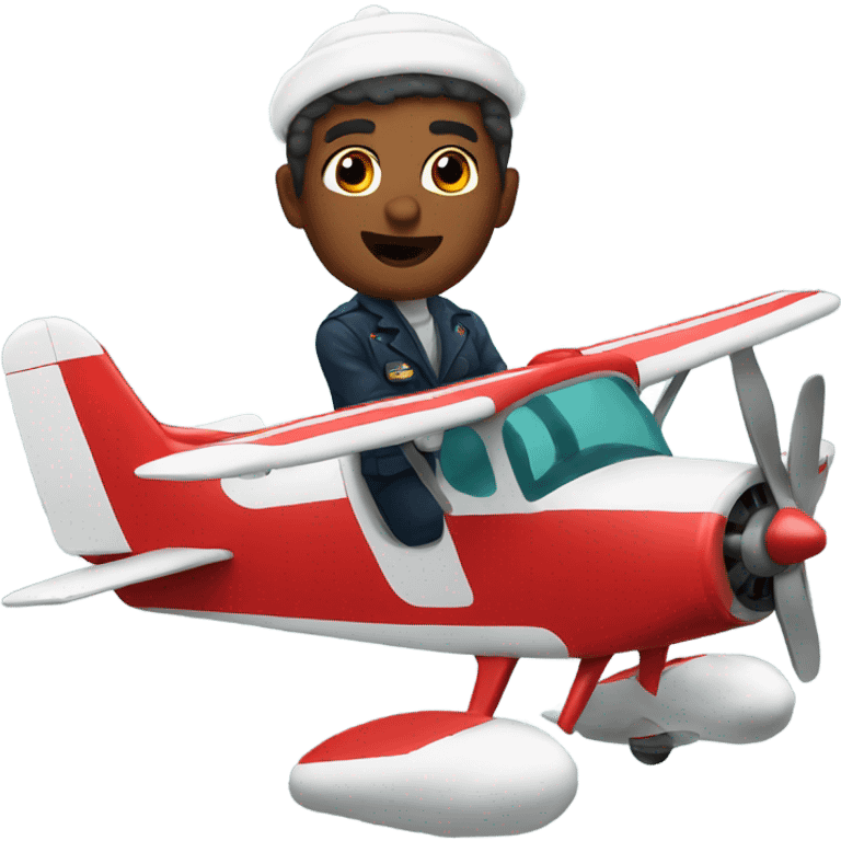 Christmas pilot in small plane emoji