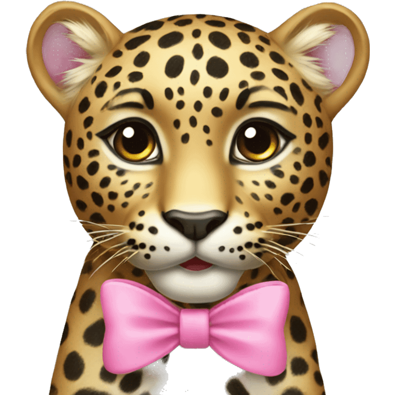 leopard with pink bow emoji