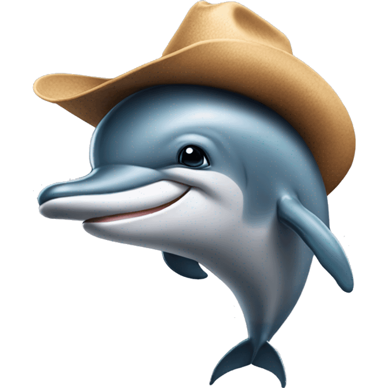 Dolphin wearing a cowboy hat emoji