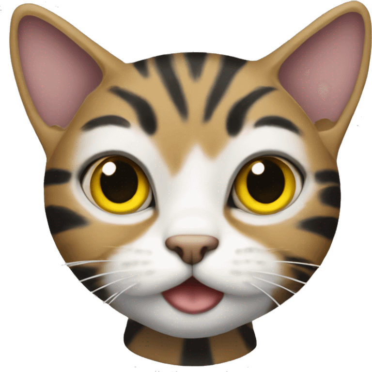 A tabby cat with yellow, black and white stripes emoji