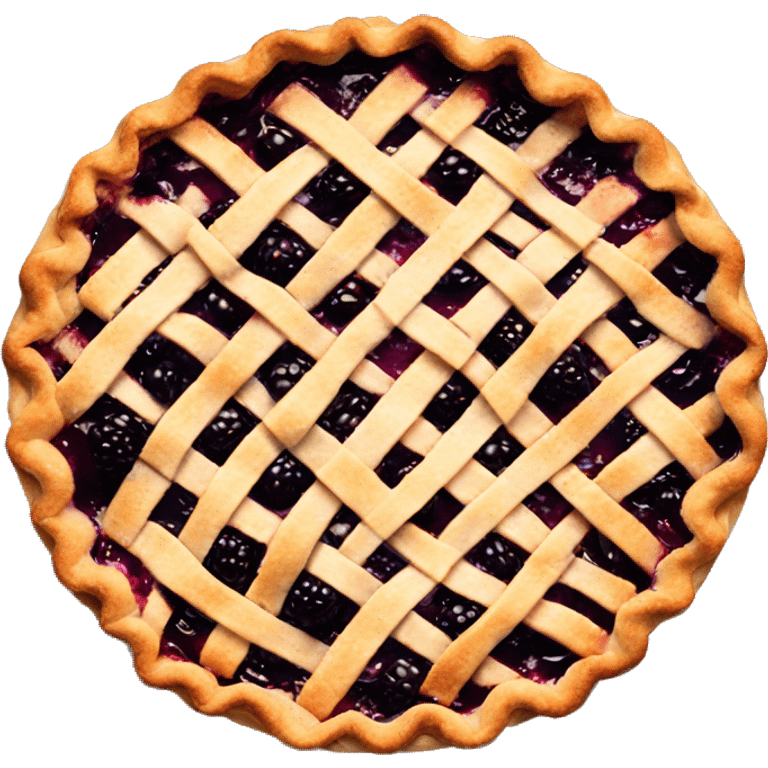 Blackberry pie with hatch crust  emoji