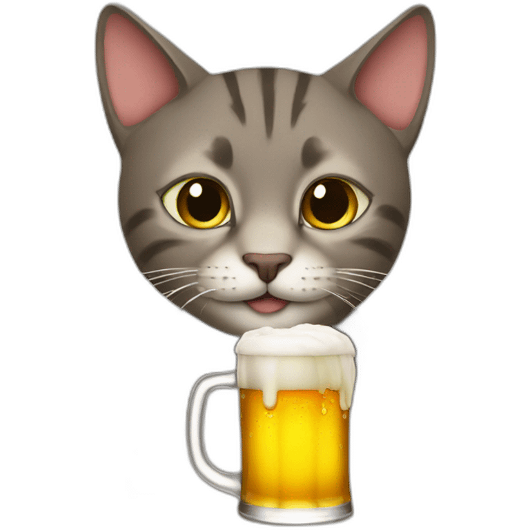 Cat drinking a beer emoji