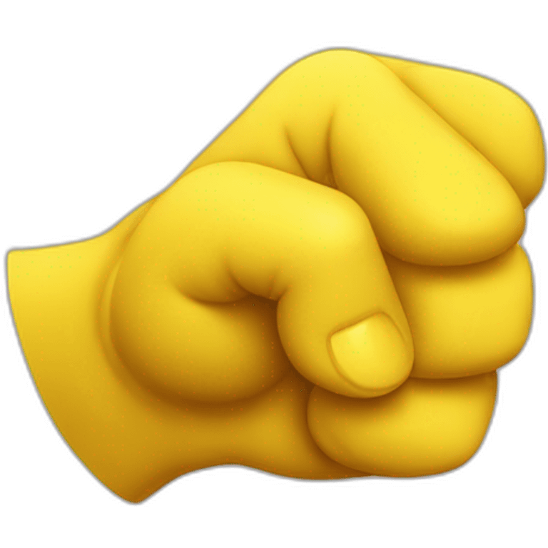 An emoji-like image depicting simple yellow character raising their clenched fist upward with a smiling face. make it with only yellow color emoji