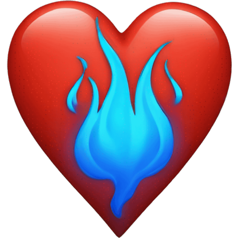 red heart with blue flames emoji