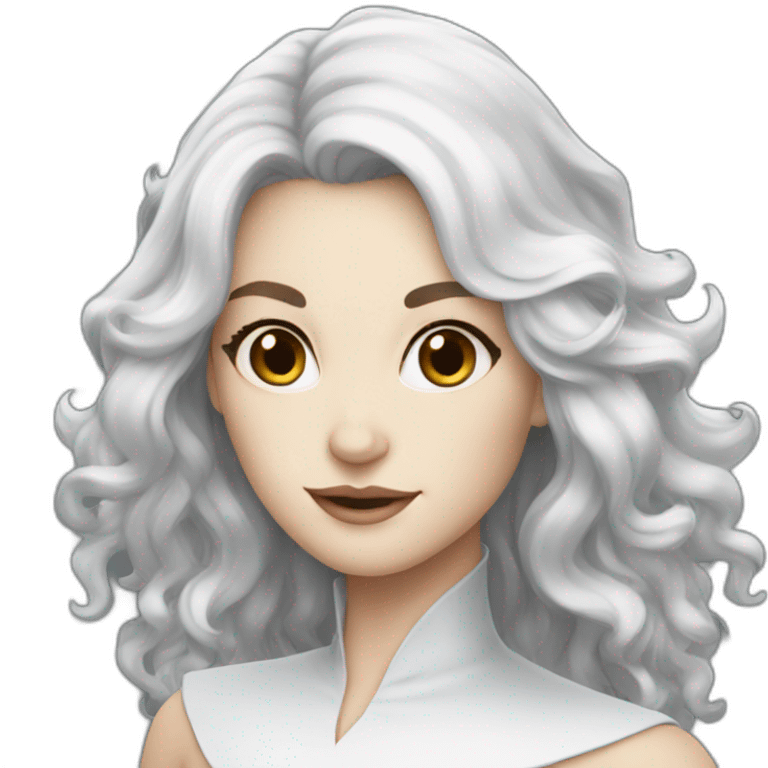 pretty white witch dark hair emoji