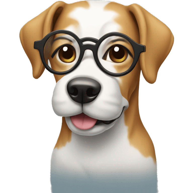 Dog with glasses and shoes  emoji