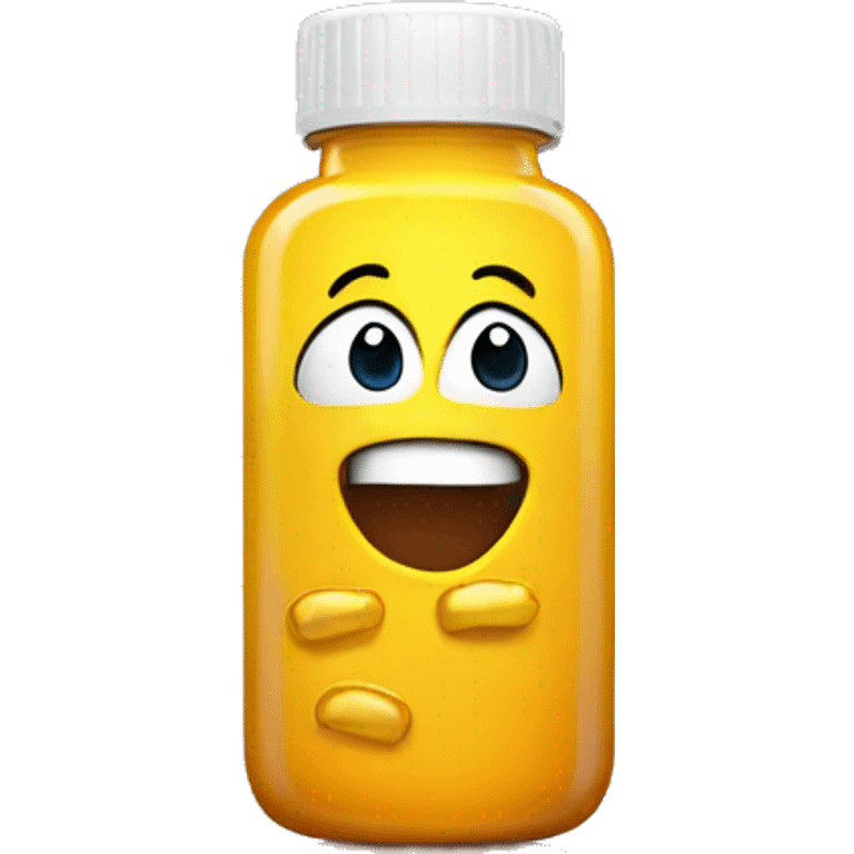 vitamin bottle with excited face emoji