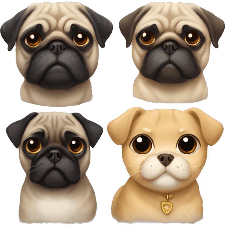 pug and scottish fold emoji