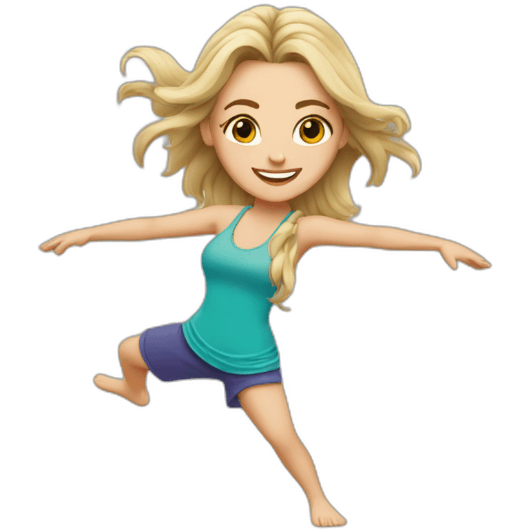 Zumba dancing white girl emoji