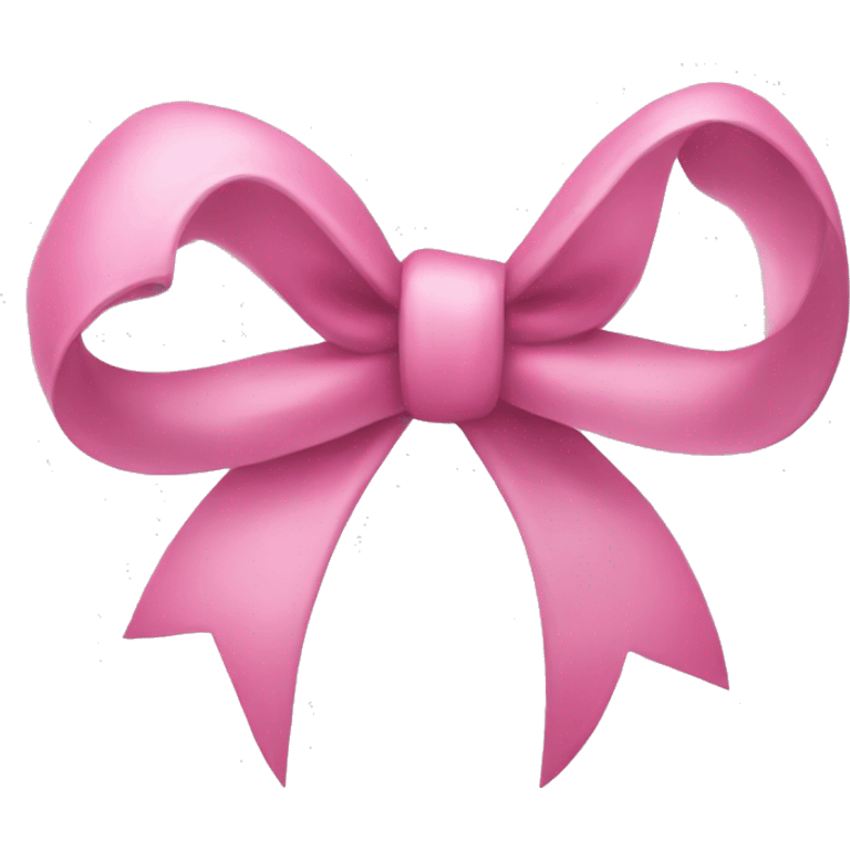 Pink bow with curled tails emoji