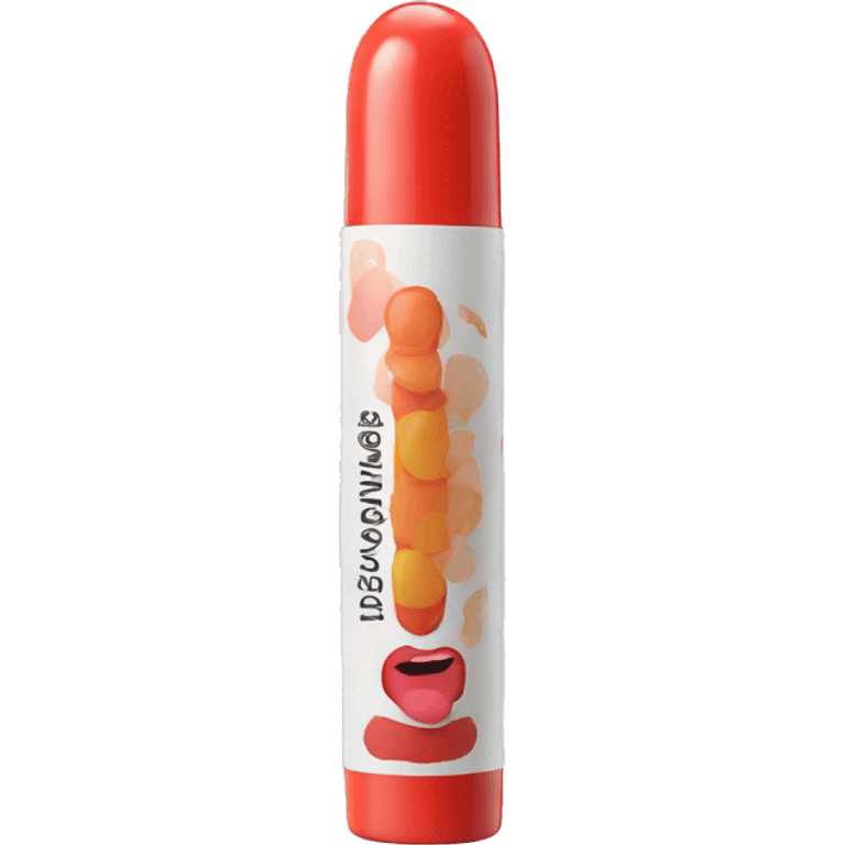 lip balm with label emoji