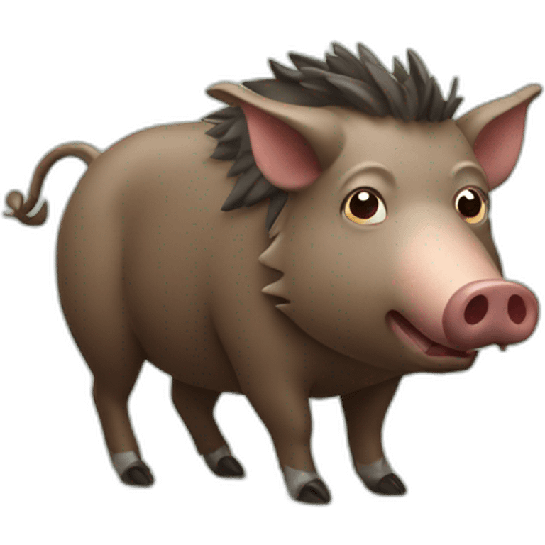 boar with ckocked head expression emoji