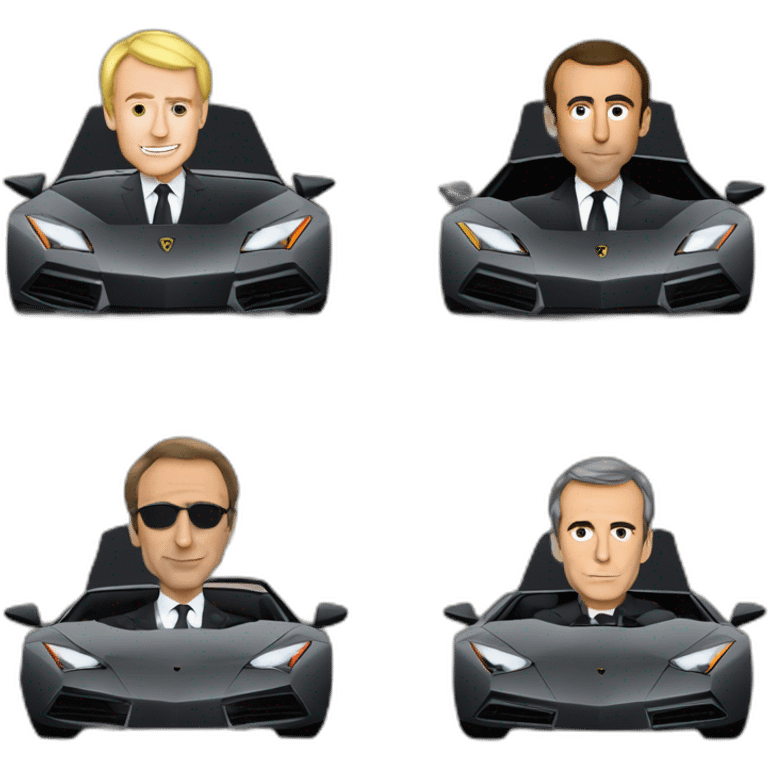 Zemmour et Macron dans une lamborghini emoji