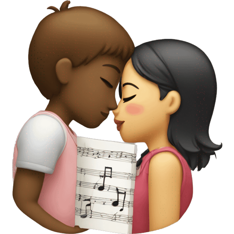 Girl kissing musicnote emoji