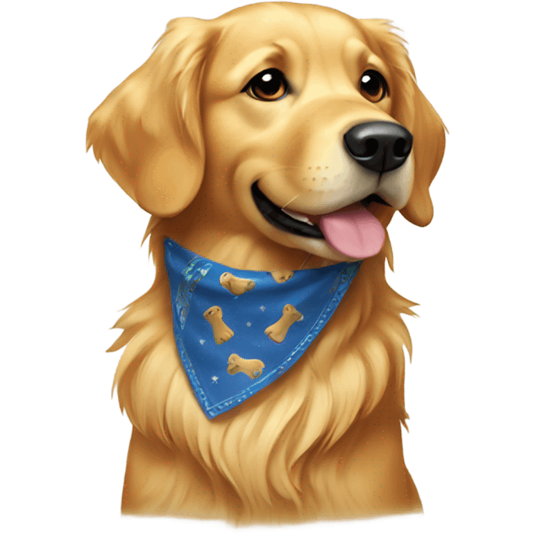 Golden retriever wearing bandana  emoji