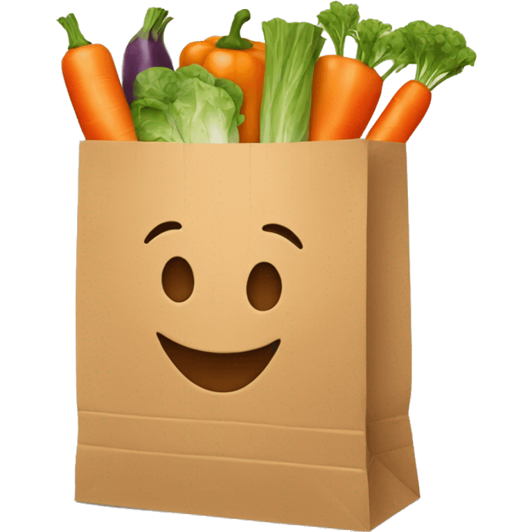 paper bag with vegetables emoji