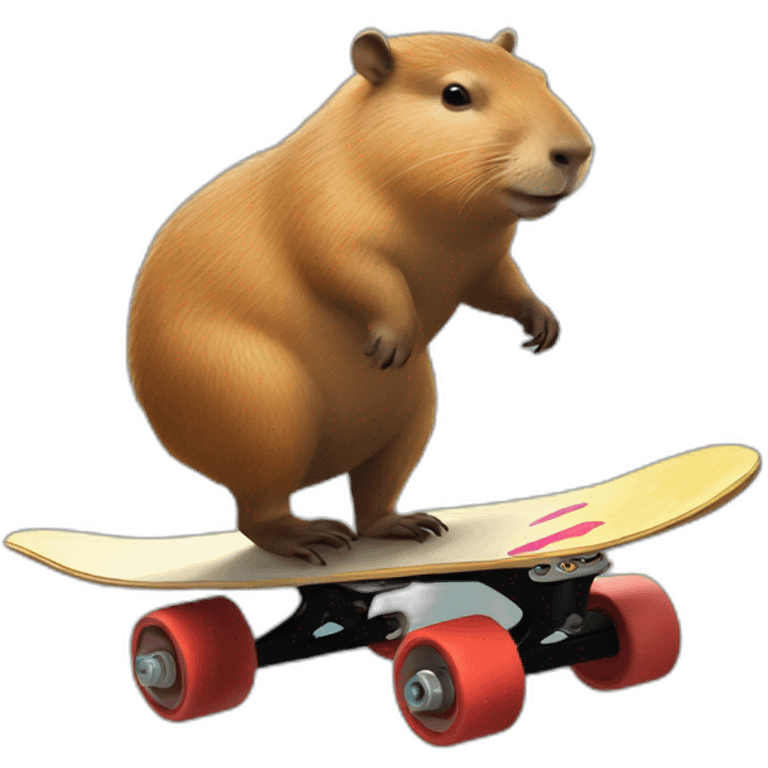 capybara riding a onewheel skateboard emoji