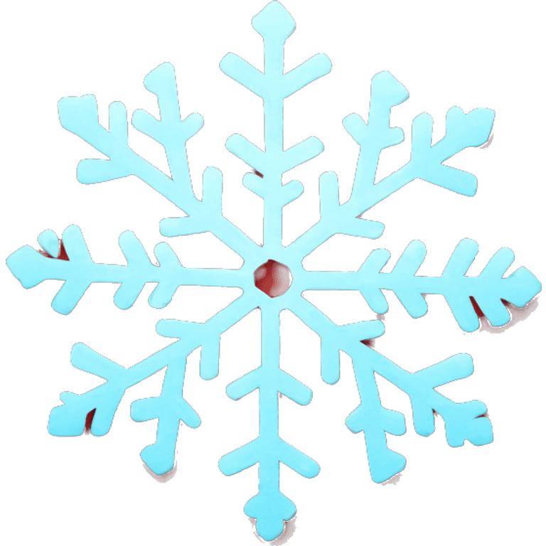 snowflake, red colors emoji