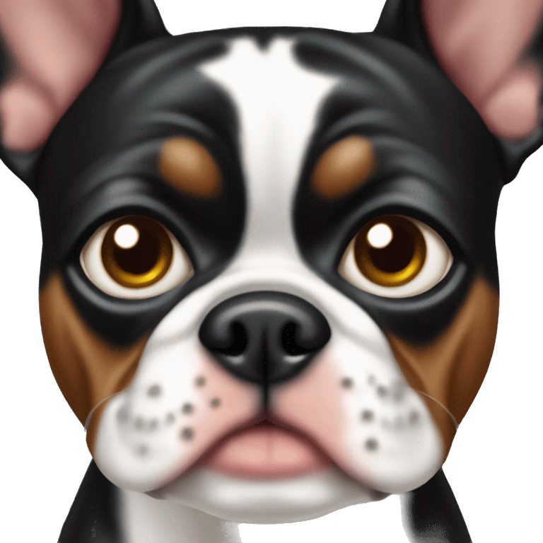 Boston terrier with pimples  emoji