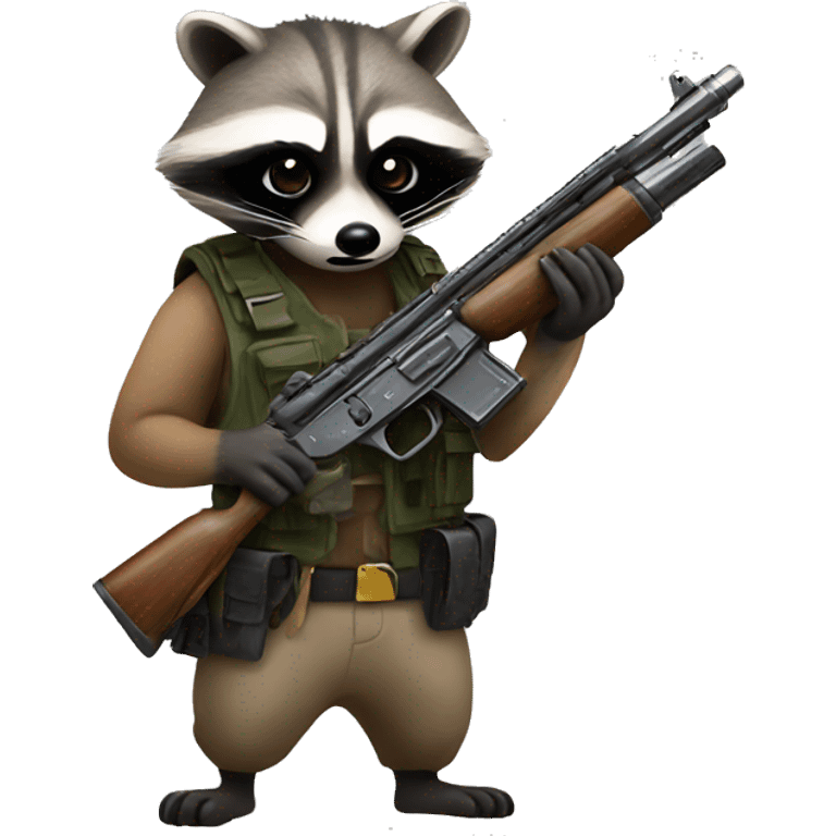 raccoon with gun emoji