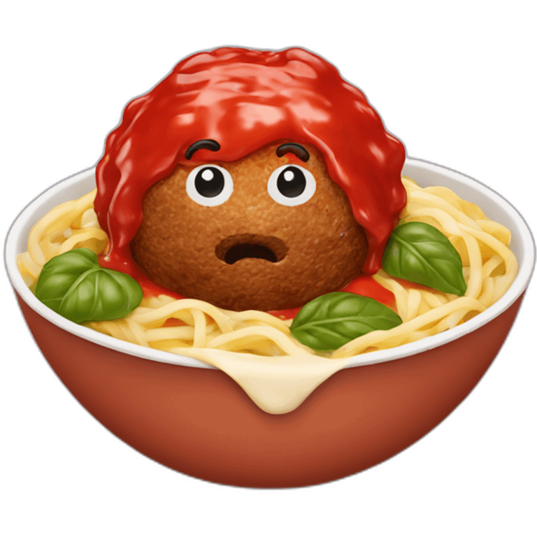 one meatball with tomato sauce emoji