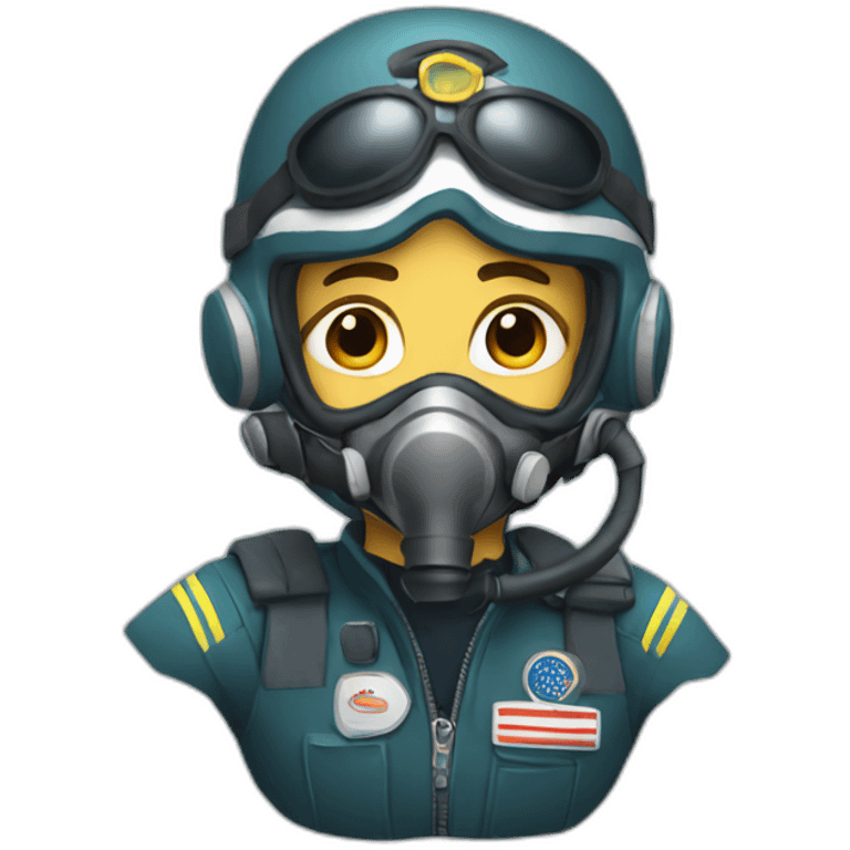 pilot with small oxygen mask emoji