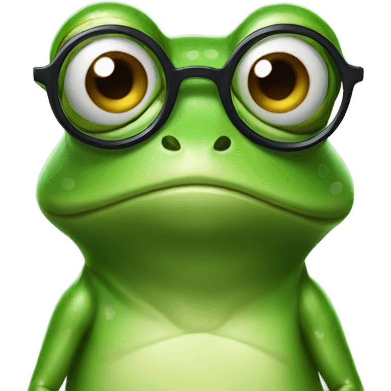 Frog with glasses  emoji