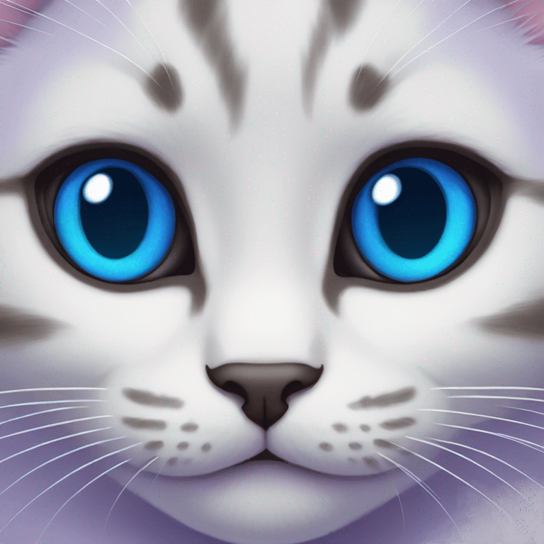 Purple kitten blue eyes emoji