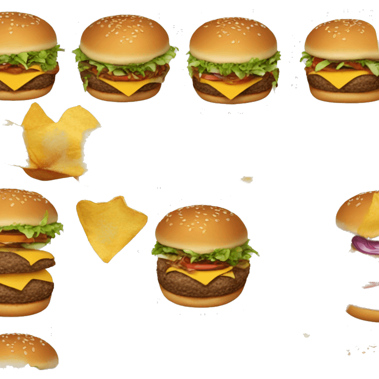 McDonald’s burger, cola and potato chips  emoji