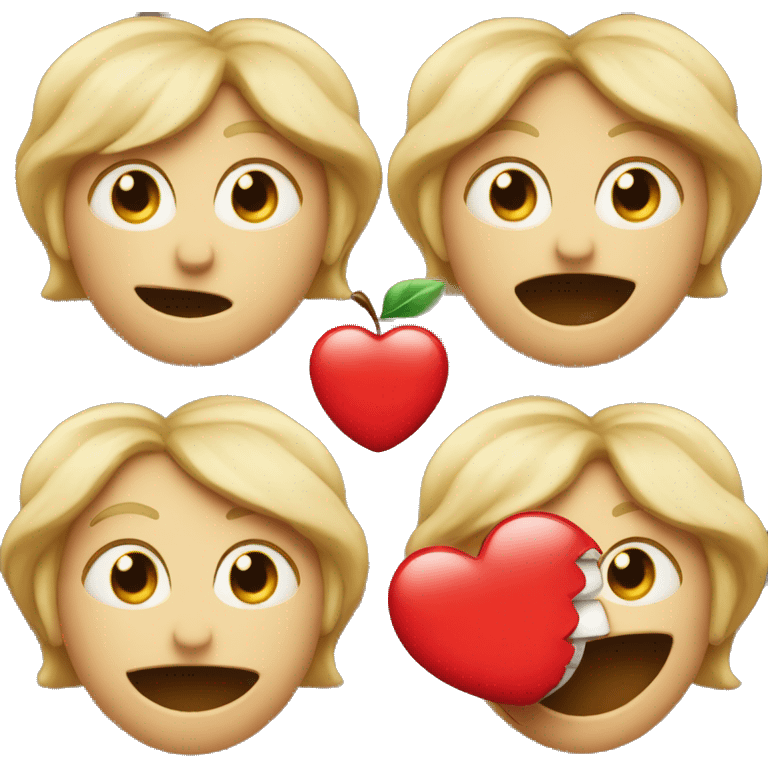 Red heart emoji combined with apple emoji with a bite taken out emoji