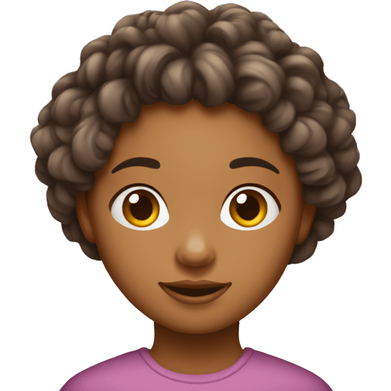 Fille métisse au cheveux bouclés brun  emoji