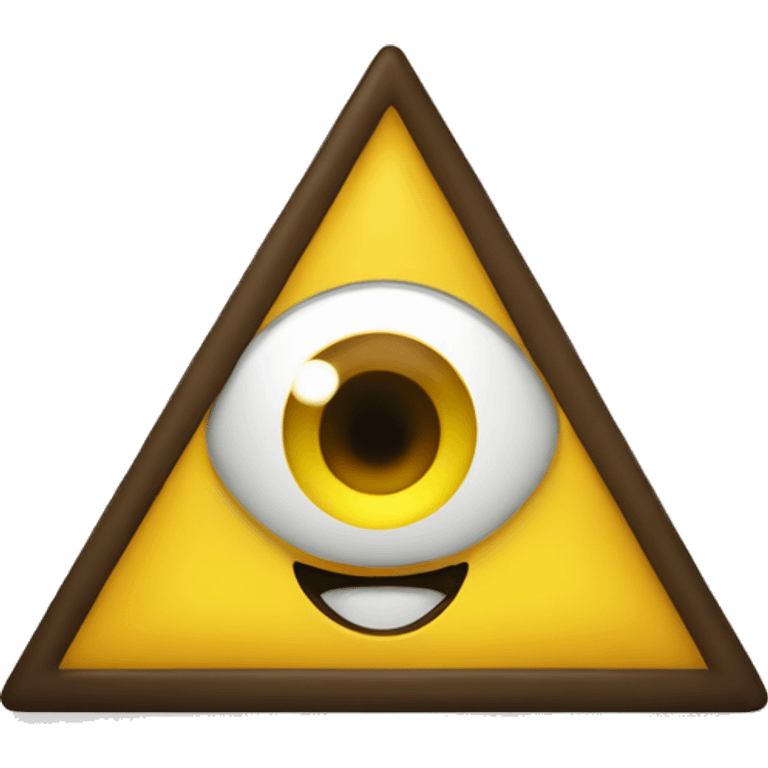 Yellow triangle with one eye and a bow tie  emoji