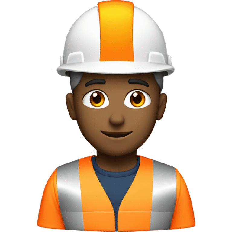 Engineer wit white hat and orange hivis emoji