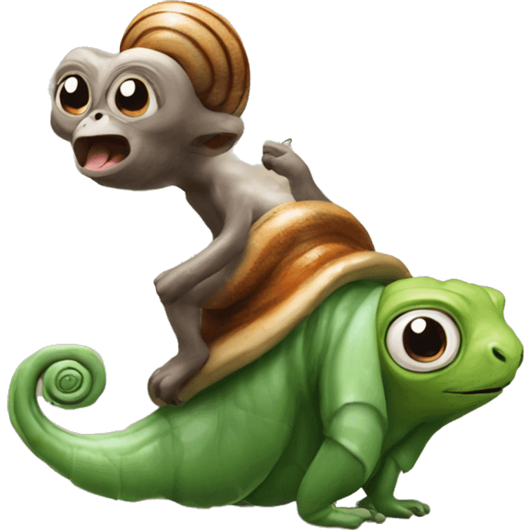 Snail and monkey chimera emoji