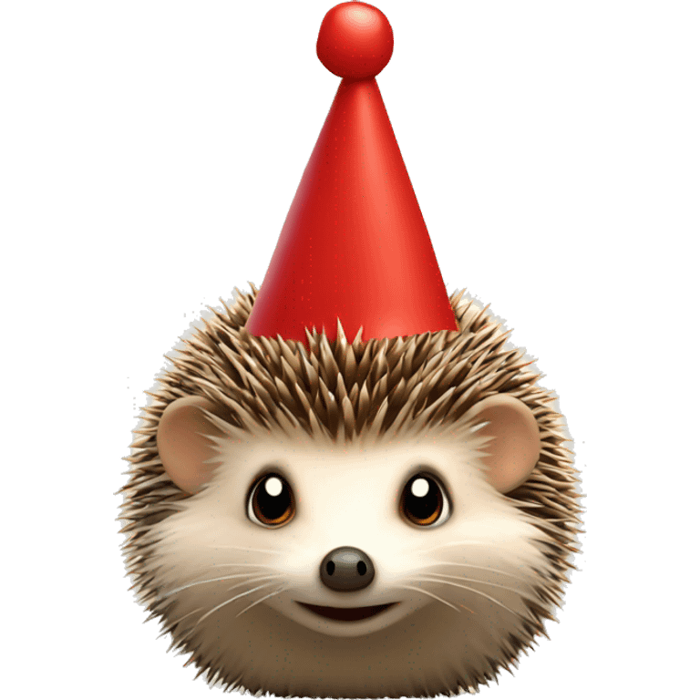 A hedgehog with santahat emoji