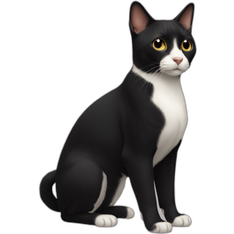 all-black-Japanese-bobtail-full-body emoji