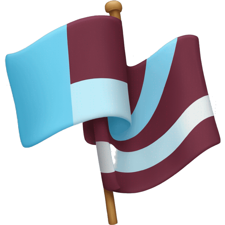 Make emoji of Maroon and sky blue half flag emoji