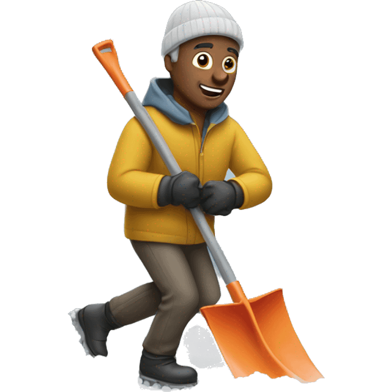 man snow shovelling emoji