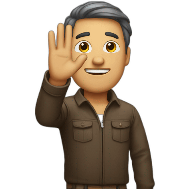 the man who raises his hand emoji