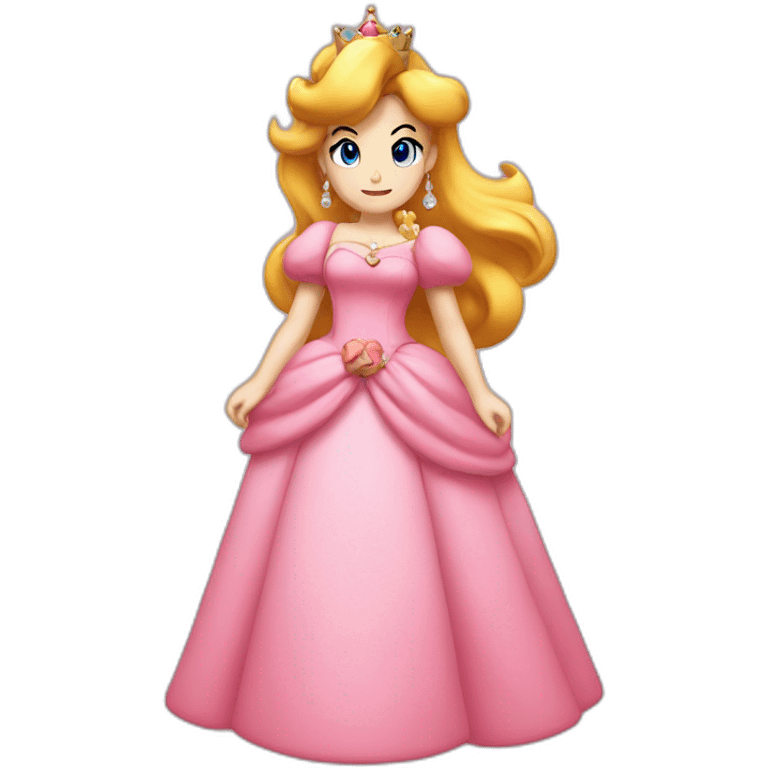 Mario wearing the dress of princes peach emoji