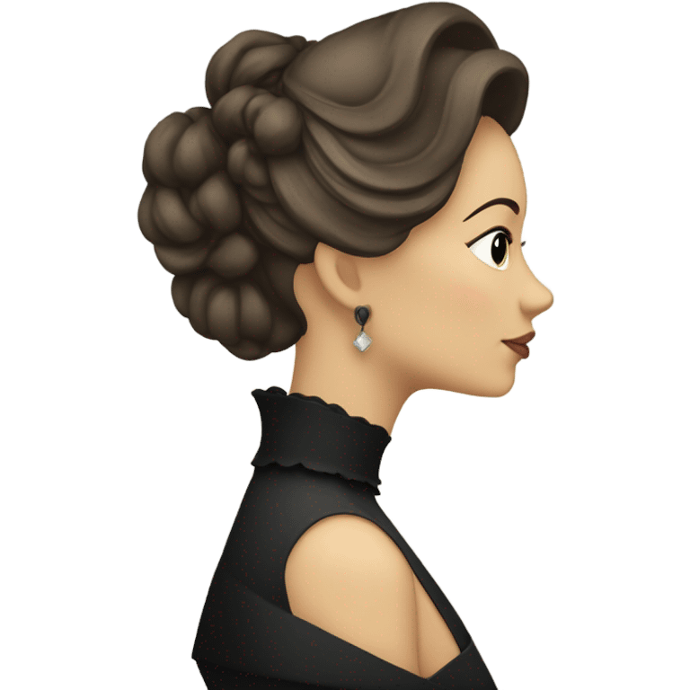 A historical silhouette of a Victorian woman emoji