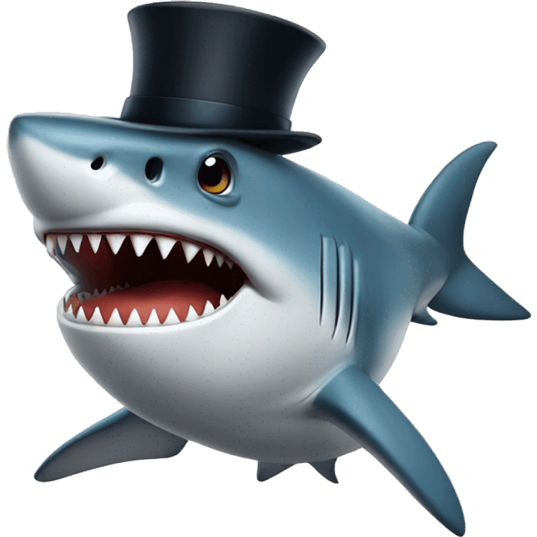 shark with tophat emoji