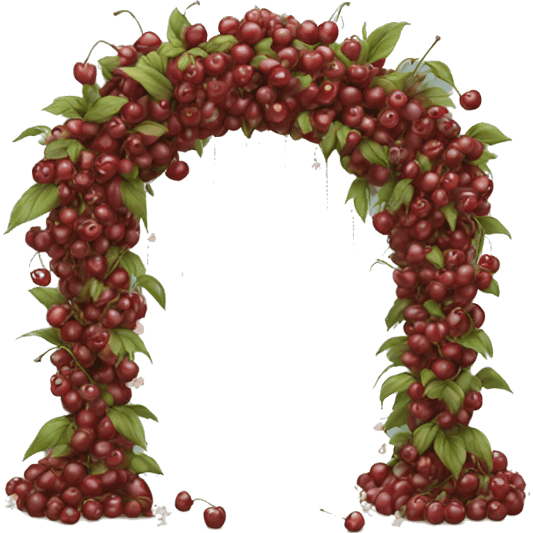 Wedding  arch made with cherry emoji